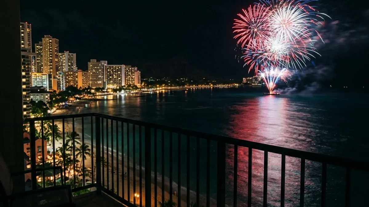 ワイキキ沖で独立記念日の花火ショー(2026年7月4日) ― 建国250年の特別な夏、人混みのビーチに出なくても眺められそうな夜の話